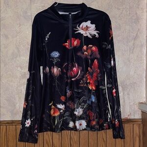 Multi color floral stylewe whimsigoth top (L)(nwt)